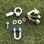 【庭スラックライン】くい丸に金具(クランプ・シャックル)を取り付けようとするも失敗する