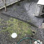 砂利に侵入してきた芝を抜くか迷う