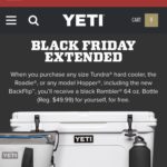 yeti.comでクーラーを買ったらランブラーボトル1本プレゼントCP実施中