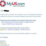 【個人輸入】myus.comでVISA割引が終わってしまったので延長願いしてみたよ
